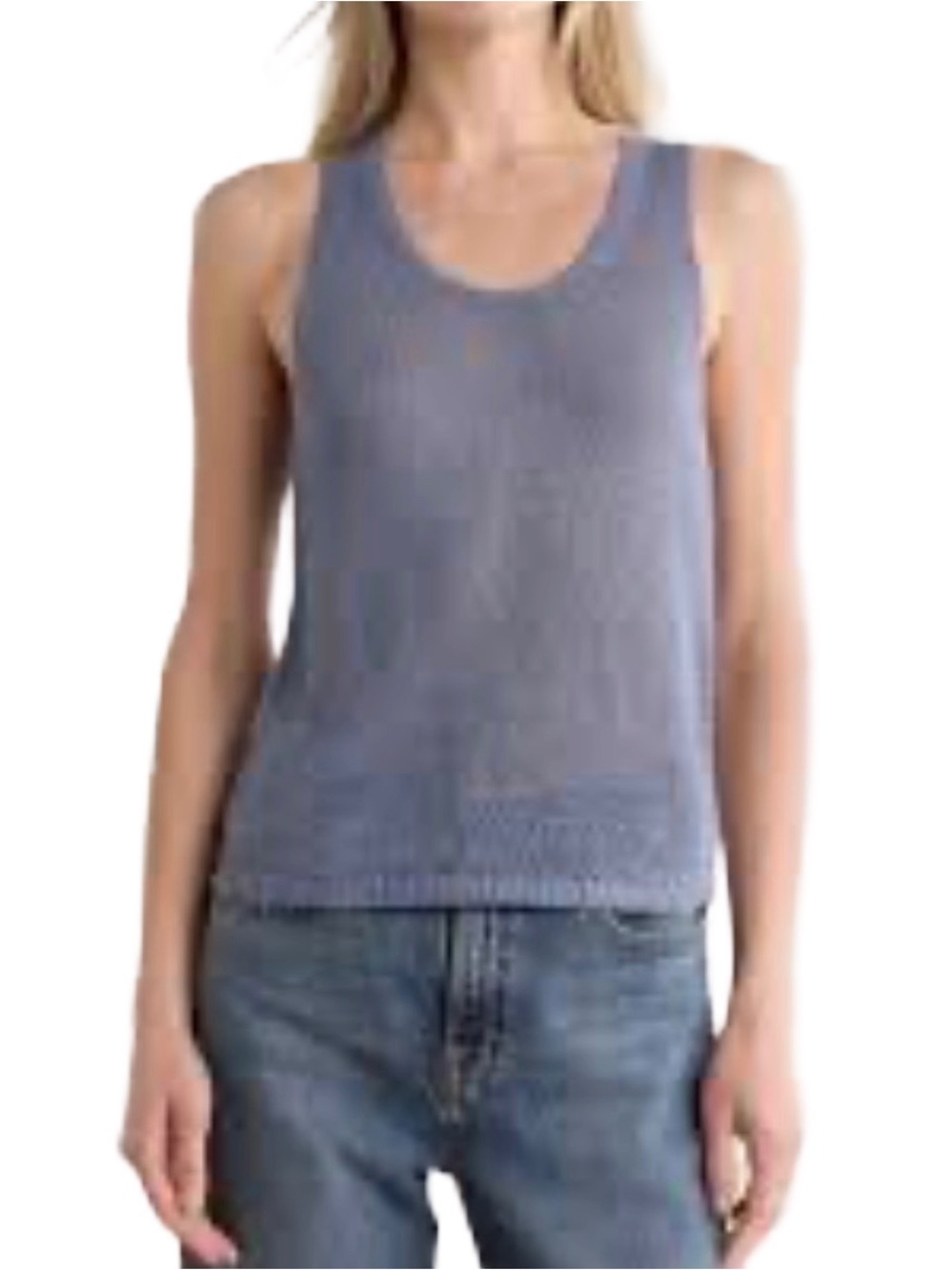 Vince Beachy Linen Open Stitch Tank Top Sz S/P NWT Ret. $248